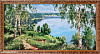 КАРТИНА РЕКА В ЛЕСУ 60*120