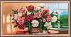 КАРТИНА КОРЗИНА С ЦВЕТАМИ 40*80 ЗОЛОТАЯ НИТЬ